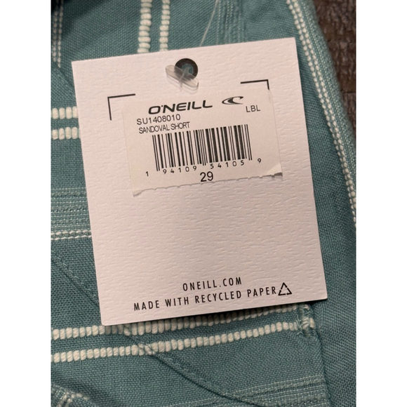 O'Neill Paper Bag Blue Striped Shorts Size 29 - Picture 3 of 4